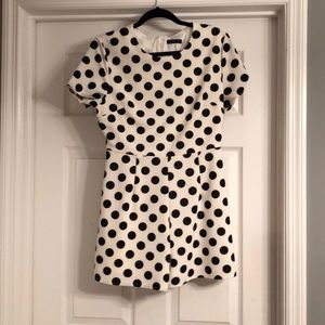 Black and white polka dot romper
